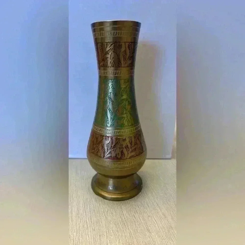 Vintage Solid Brass Vase - Picture 1 of 5